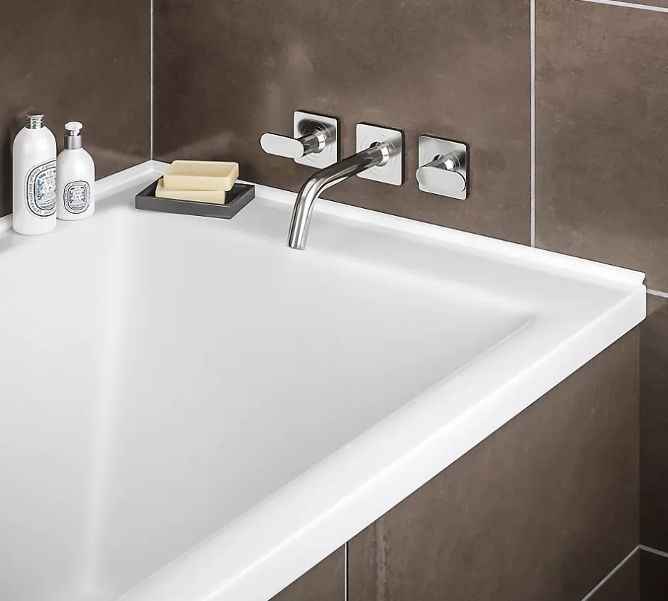 Profilé de carrelage intérieur PVC auto-adhésif arrondi blanc L.250 x l. 1.7 x Ep. 0,7 cm-Diall Best