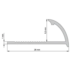 Diall Profilé de carrelage intérieur rond PVC noir lisse L.2,5m x l.2,7 cm x ep.9mm