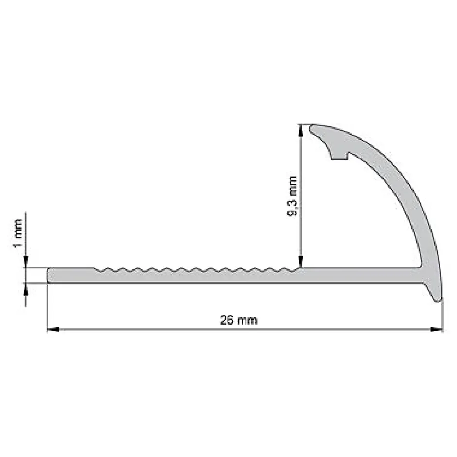 Diall Profilé de carrelage intérieur rond PVC noir lisse L.2,5m x l.2,7 cm x ep.9mm