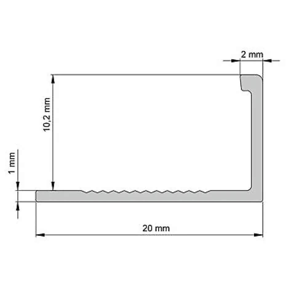 Diall Profilé de carrelage intérieur droit aluminium brut chromé lisse L.2,5m x l.2,2cm x ep.10mm