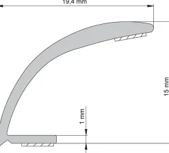 Profilé de carrelage intérieur PVC auto-adhésif courbé blanc L.250 x l. 1.94 x Ep. 0,1 cm-Diall Clearance