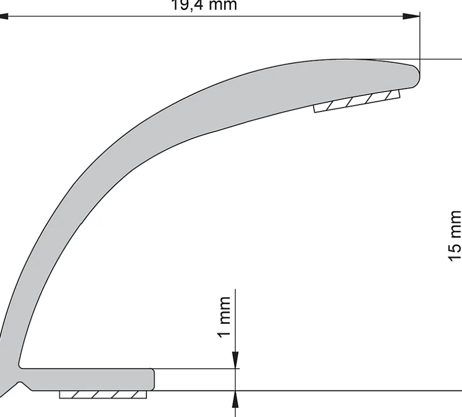 Profilé de carrelage intérieur PVC auto-adhésif courbé blanc L.250 x l. 1.94 x Ep. 0,1 cm-Diall Clearance