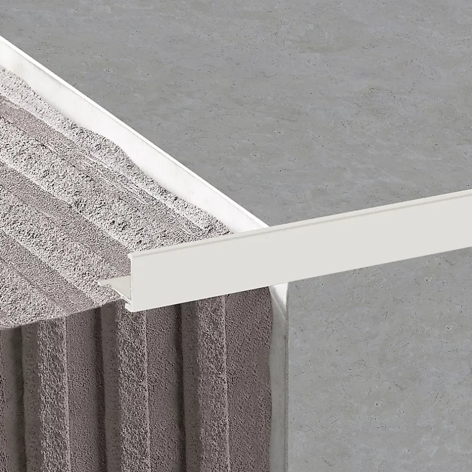 Profilé de carrelage intérieur angle droit alu 22 mm x 2.5 m, ép.0,1 cm gris taupé-Diall Discount