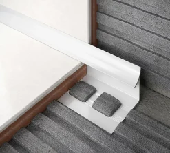 Profilé de carrelage intérieur rond PVC blanc lisse L.2,5m x l.3cm x ep.9mm-Diall Clearance
