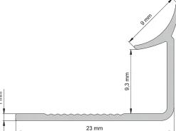 Profilé de carrelage intérieur rond PVC blanc lisse L.2,5m x l.3cm x ep.9mm-Diall Clearance