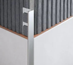 Diall Profilé de carrelage intérieur droit aluminium argent anodisé mat L.2,5m x l.2,2cm x ep.8mm