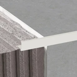 Diall Profilé de carrelage intérieur droit aluminium gris taupé L.2,5m x l.2,2cm x ep.8mm