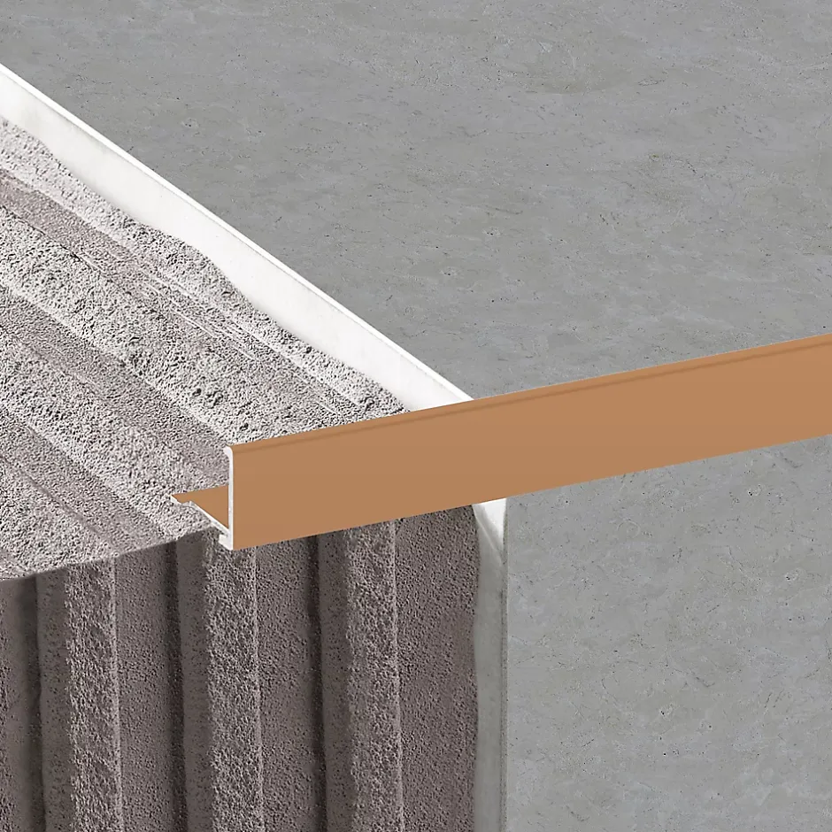 Diall Profilé de carrelage intérieur droit aluminium cuivre clair L.2,5m x l.2,2cm x ep.8mm