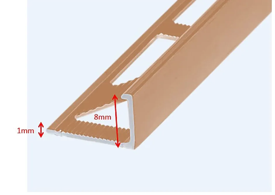 Diall Profilé de carrelage intérieur droit aluminium cuivre clair L.2,5m x l.2,2cm x ep.8mm