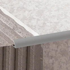 Profilé de carrelage intérieur rond PVC gris lisse L.2,5m x l.2,7 cm x ep.9mm-Diall Hot