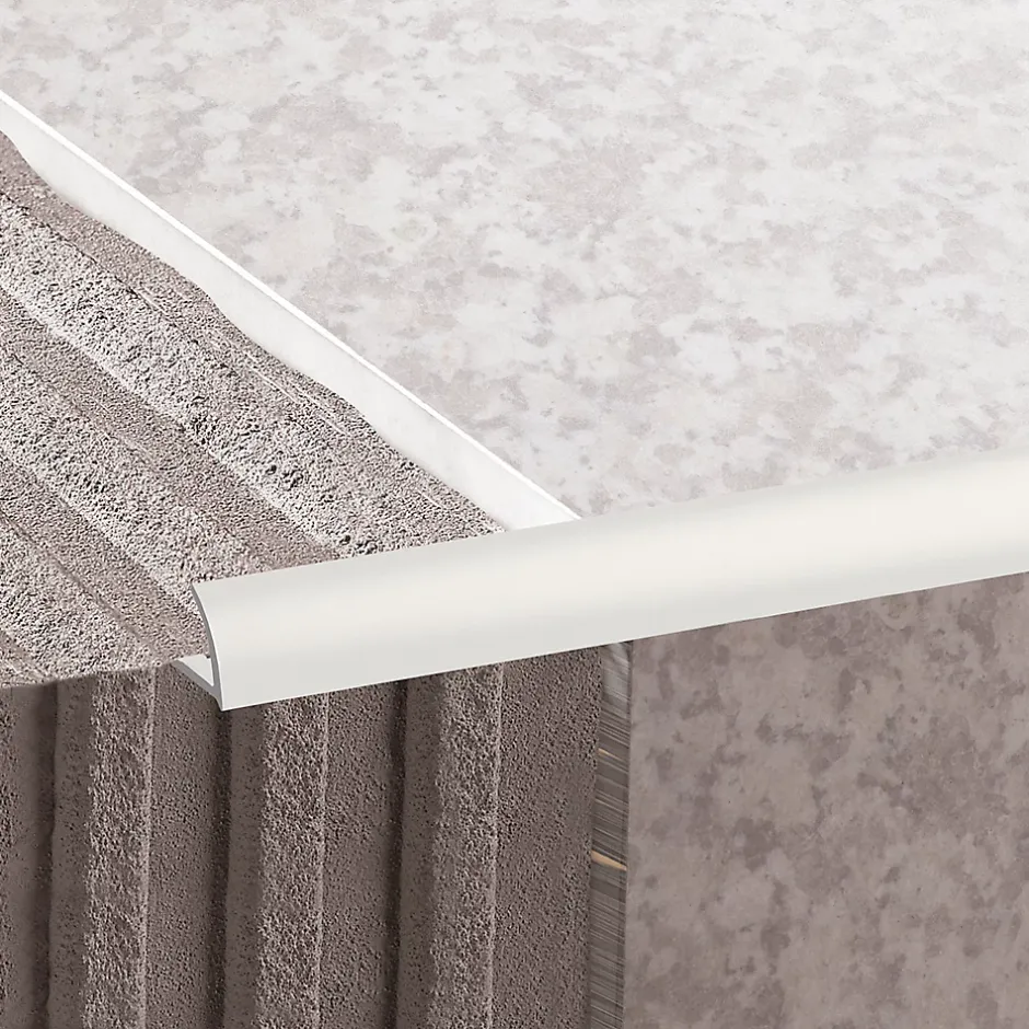 Diall Profilé de carrelage intérieur 1/4 rond PVC warm grey L.2,5m x l.2,7 cm x ep.9mm