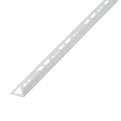 Profilé de carrelage intérieur droit PVC blanc lisse L.2,5m x l.2,28cm x ep.12,5mm-Diall Clearance