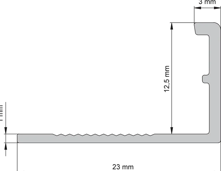 Profilé de carrelage intérieur droit PVC blanc lisse L.2,5m x l.2,28cm x ep.12,5mm-Diall Clearance