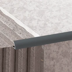 Diall Profilé de carrelage intérieur 1/4 rond PVC anthracite L.2,5m x l.2,7 cm x ep.9mm
