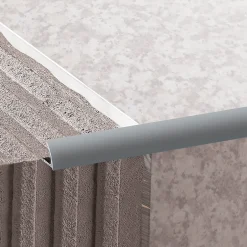 Profilé de carrelage intérieur 1/4 rond PVC gris clair L.2,5m x l.2,7 cm x ep.9mm-Diall Sale