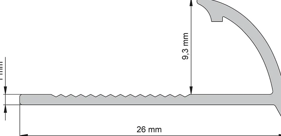 Profilé de carrelage intérieur 1/4 rond PVC gris clair L.2,5m x l.2,7 cm x ep.9mm-Diall Sale