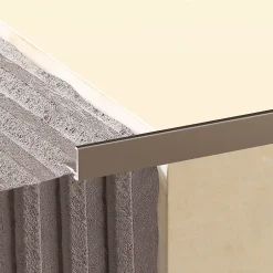 Diall Profilé de carrelage intérieur droit aluminium champagne brossé texturé L.2,5m x l.1,74cm x ep.20mm