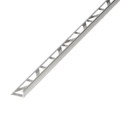 Diall Profilé de carrelage intérieur droit alu effet chromé L.2,5m x l.2,2cm x ep.8mm