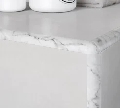 Diall Profilé de carrelage intérieur rond PVC blanc marbré lisse L.2,5m x l.2,7 cm x ep.9mm