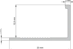 Profilé de carrelage intérieur droit aluminium argent anodisé mat L.2,5m x l.2,2cm x ep.12,5mm-Diall Outlet