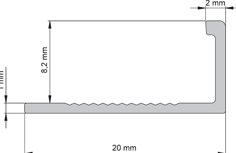 Profilé de carrelage intérieur droit aluminium champagne brossé texturé L.2,5m x l.1,74cm x ep.8mm-Diall Best