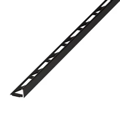 Diall Profilé de carrelage intérieur angle droit alu 8 mm x 2.5 m noir