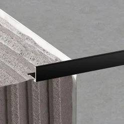Diall Profilé de carrelage intérieur angle droit alu 8 mm x 2.5 m noir