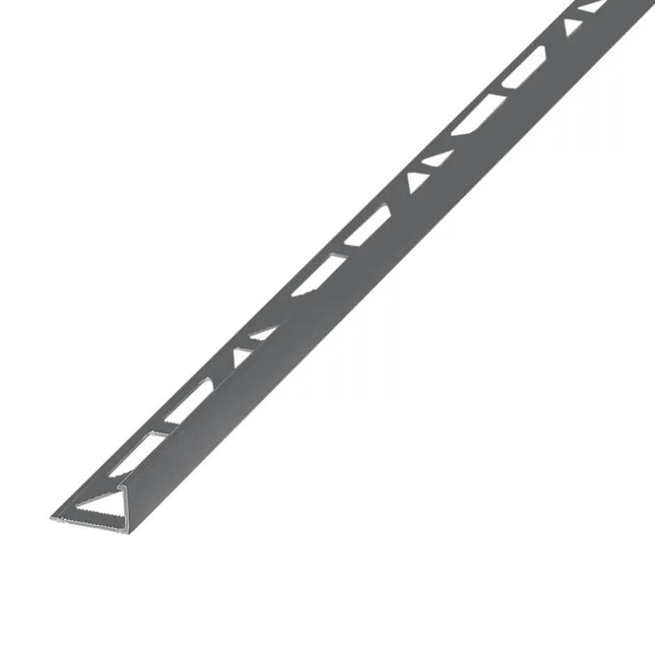 Profilé de carrelage intérieur angle droit alu 22 mm x 2.5 m gris foncé-Diall Discount