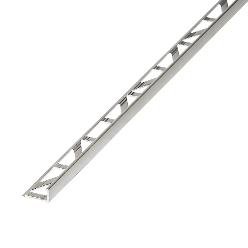 Diall Profilé de carrelage intérieur droit aluminium effet chromé poli L.2,5m x l.2,2cm x ep.8mm