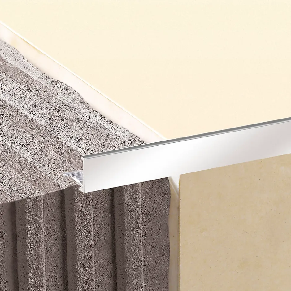 Diall Profilé de carrelage intérieur droit aluminium effet chromé poli L.2,5m x l.2,2cm x ep.8mm