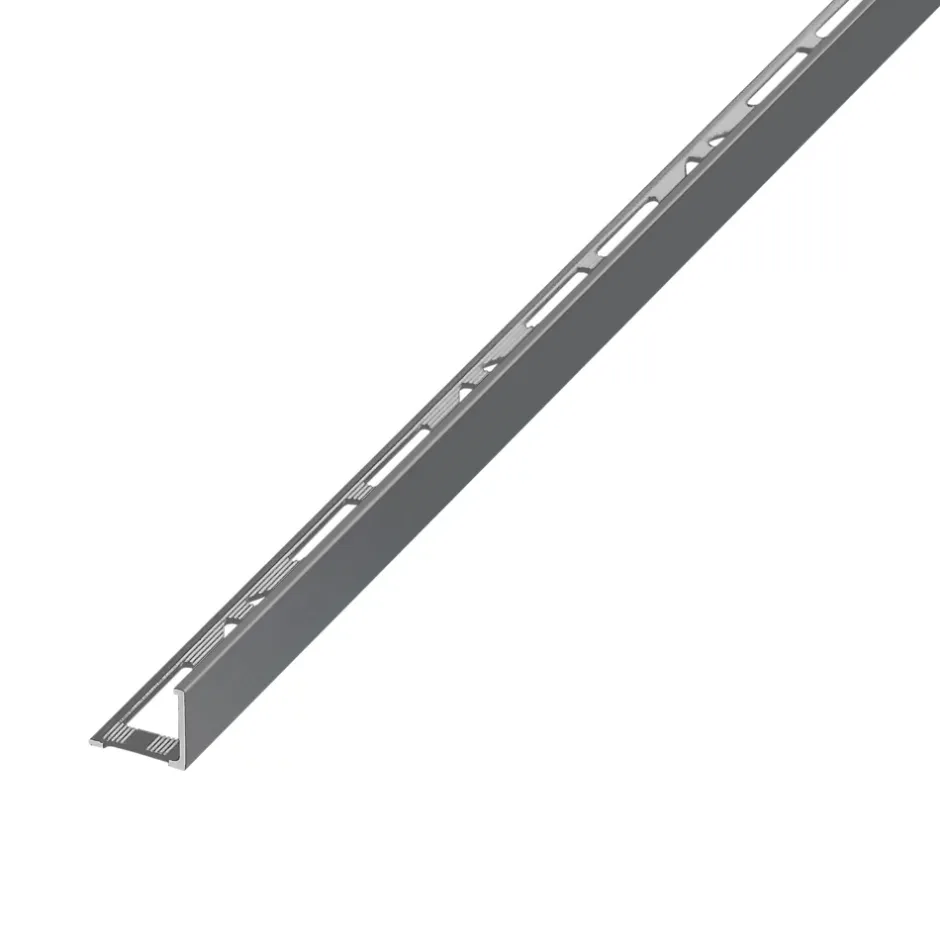 Diall Profilé de carrelage intérieur angle droit alu 22 mm x 2.5 m gris foncé 23g