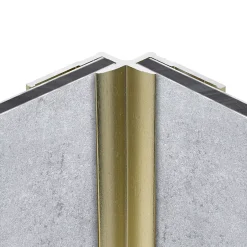Profilé de finition + 1 profilé d'angle intérieur H.210 x l.1,7 cm, aluminium, or mat, decodesign vendu par 2-Schulte Discount