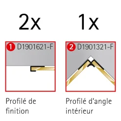 Schulte Profilé de finition + 1 profilé d'angle intérieur pour Panneau mural Décodesign, anthracite vendu par 2
