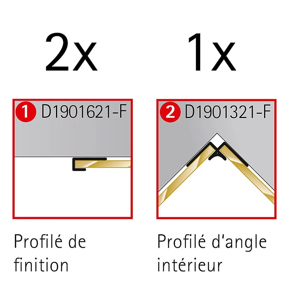 Schulte Profilé de finition + 1 profilé d'angle intérieur pour Panneau mural Décodesign, anthracite vendu par 2