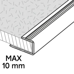 GoodHome Profilé de finition en U en aluminium pour sol , décor métal mat 10,5 x 1 800 mm