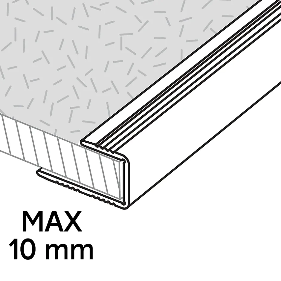 Profilé de finition en U en aluminium pour sol , décor métal mat 10,5 x 930 mm-GoodHome Discount