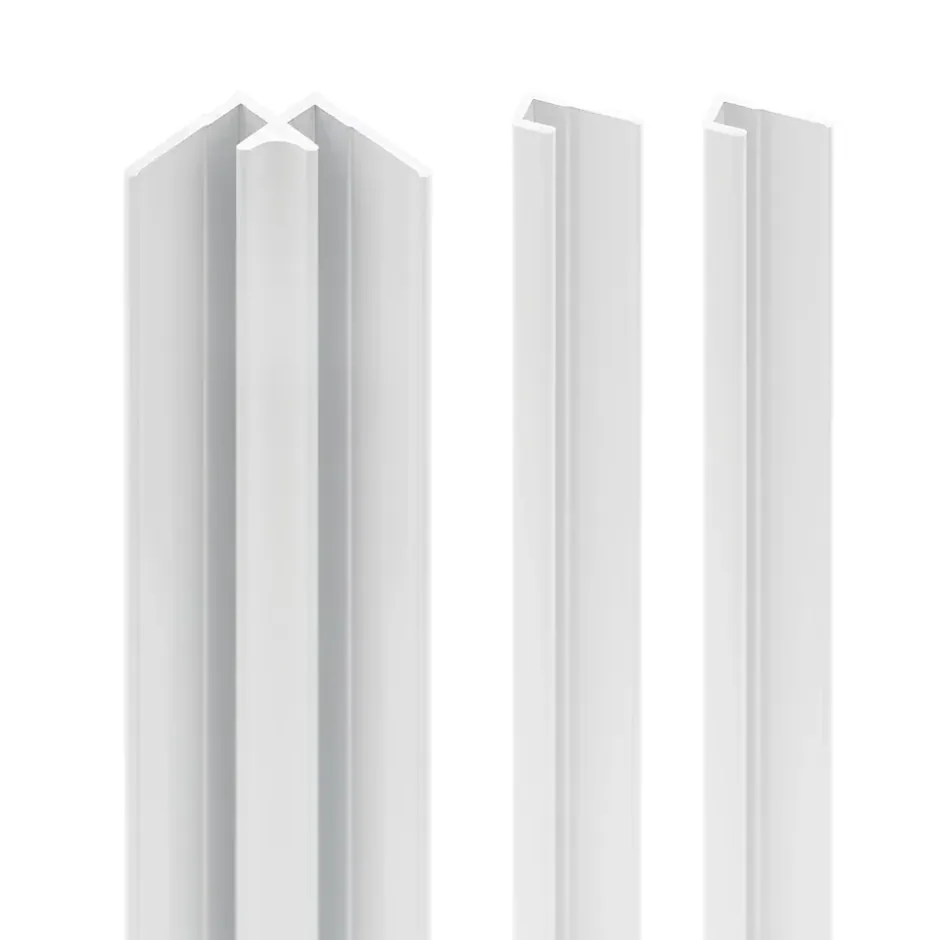 Schulte Profilé de fintion + 1 profilé d'angle intérieur H.255 x l.2,3 cm, aluminium, blanc brillant, Deco Design vendu par 2