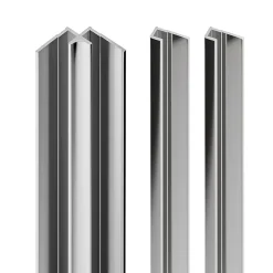 Schulte Profilé de fintion + 1 profilé d'angle intérieur H.255 x l.2,3 cm, aluminium, chrome, Deco Design vendu par 2