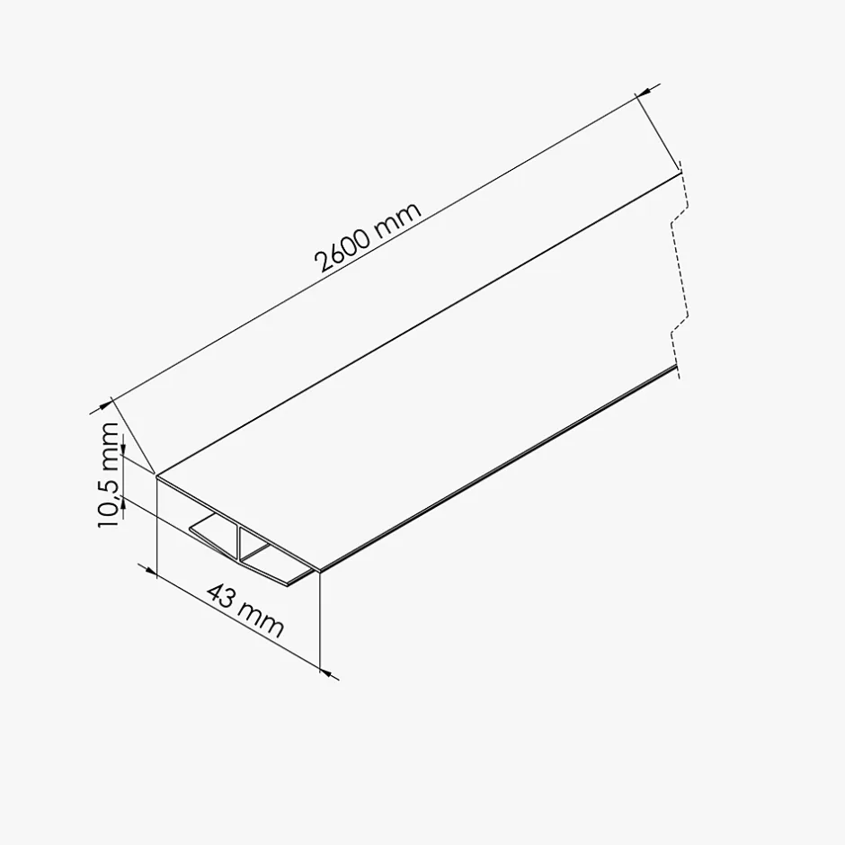Profil de Jonction PVC Alimentaire 8 mm - Longueur 2.60 m - Blanc-Tecnoprofils Best