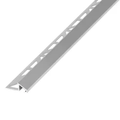 Diall Profilé de rattrapage extérieur droit aluminium brut argent lisse 32mmx100cm