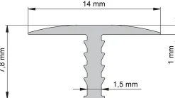 Diall Profilé de transition intérieur droit aluminium effet chromé poli L.2,5m x l.1,4cm x ep.11mm