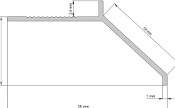 Profilé goutte d'eau extérieur biseauté aluminium brut argent lisse 35mmx250cm-Diall Sale