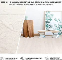 Floordirekt Pure Oak 009s Aspect Bois carrelage Revêtement de Sol, 100 x 450 cm