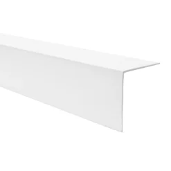 Cornière PVC 50x50 mm de protection et de décoration, baguette d'angle de finition, profilé L, KT, rigide, blanc, 100 cm-Quest New