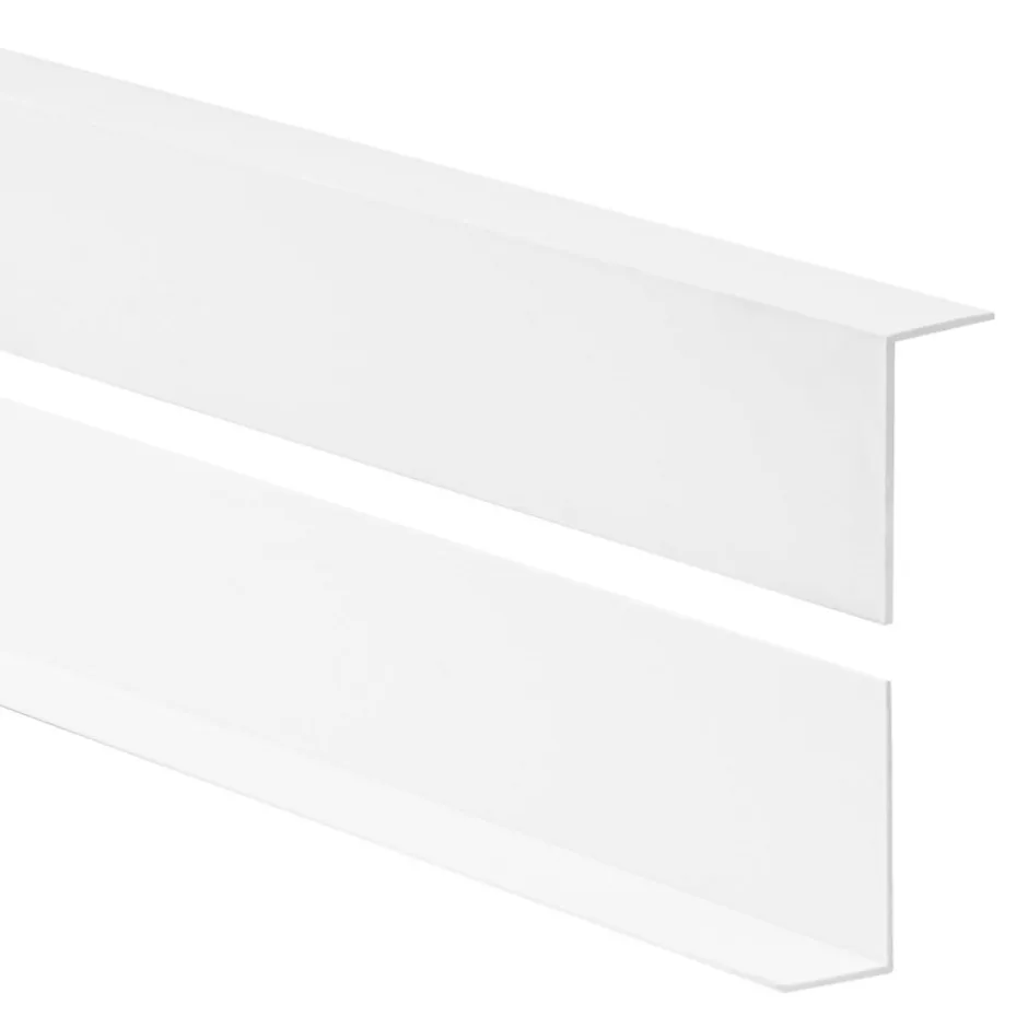 Quest Cornière PVC 30x30 mm de protection et de décoration, baguette d'angle de finition, profilé L, KT, rigide, blanc, 150 cm