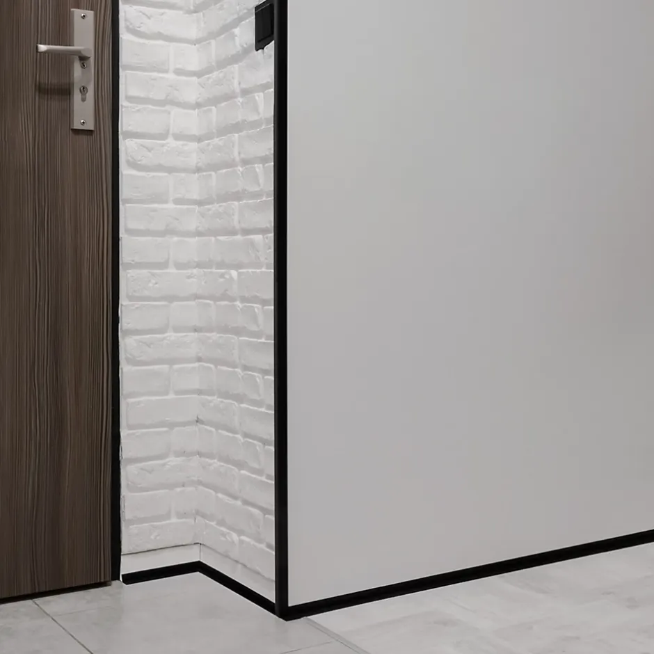 Quest Cornière PVC 50x50 mm de protection et de décoration, baguette d'angle de finition, profilé L, KT, rigide, gris foncé, 200 c