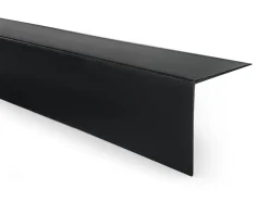 Quest Cornière PVC 20x20 mm de protection et de décoration, baguette d'angle de finition, profilé L, KT, rigide, noir, 200 cm