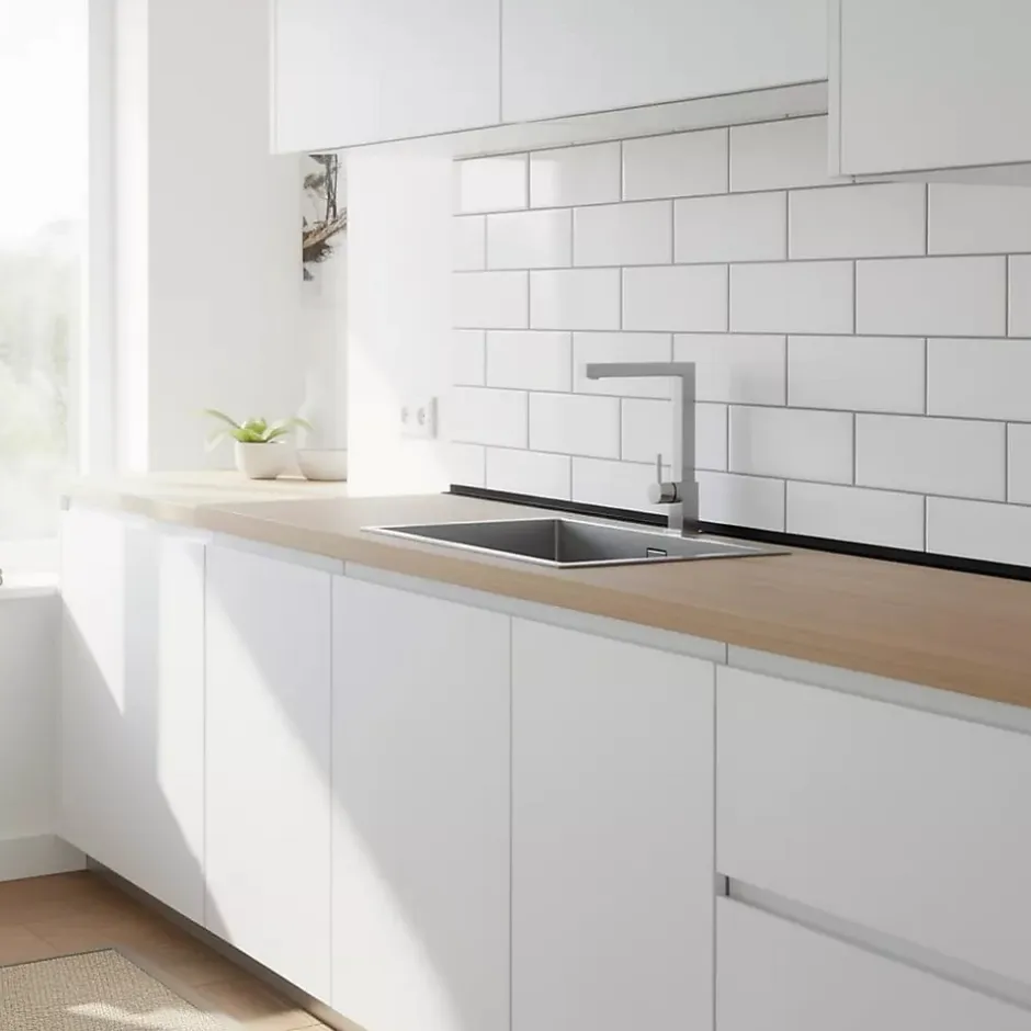 Quest Cornière PVC 20x20 mm de protection et de décoration, baguette d'angle de finition, profilé L, KT, rigide, noir, 200 cm