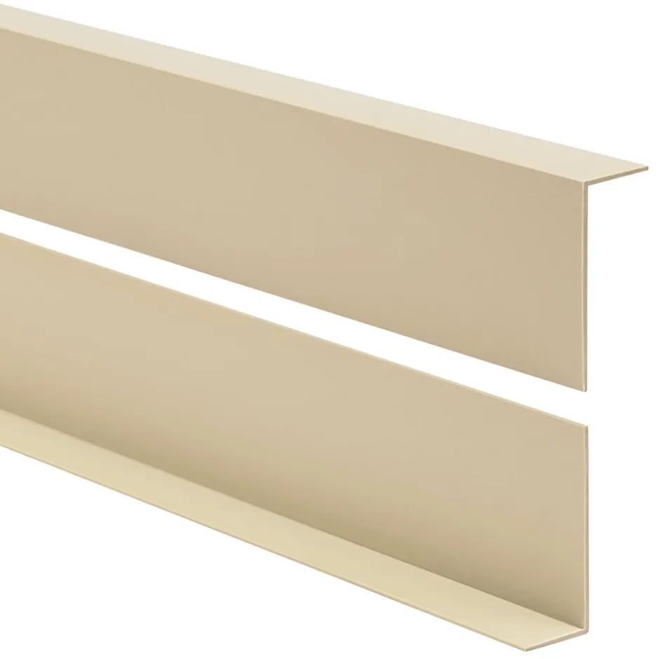 Quest Cornière PVC 20x10 mm de protection et de décoration, baguette d'angle de finition, profilé L, KT, rigide, beige, 200 cm