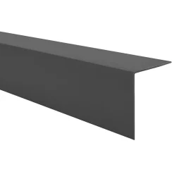 Quest Cornière PVC 50x50 mm de protection et de décoration, baguette d'angle de finition, profilé L, KT, rigide, gris foncé, 100 c